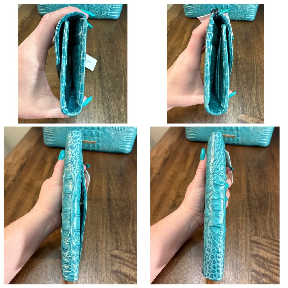 **SOLD**Brahmin NWT Lrg. Duxbury & Veronica - Mermaid Green - PERFECT EYE - Picture 10 of 16